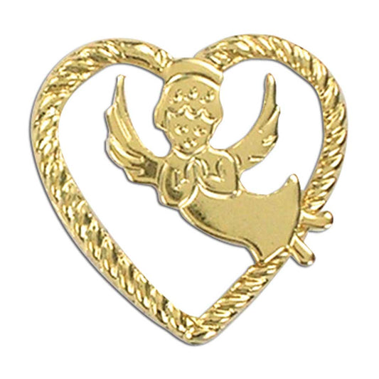 Heart Outline with Angel Lapel Pin