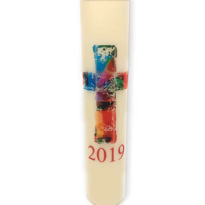 Stained Glass Cross Paschal Candle
