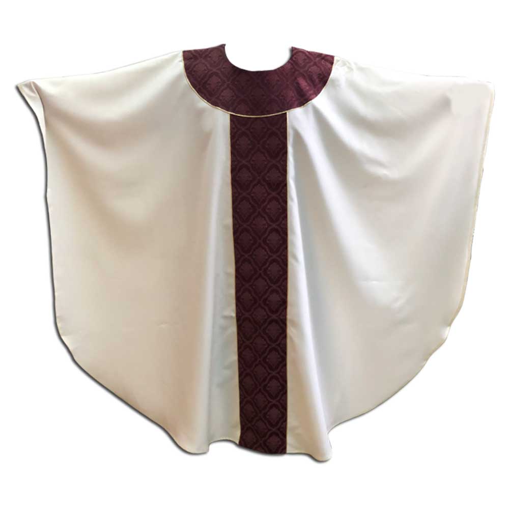 Off White Chasuble with Wine Colour Orphrey