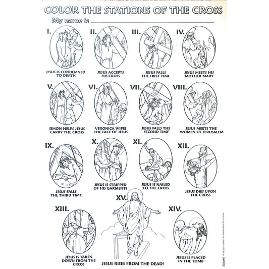 Colour Your Own Lent/Easter Posters 'Stations of the Cross'